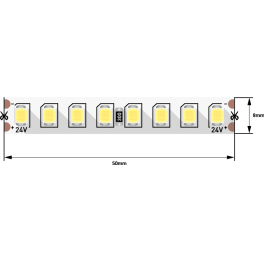 Лента светодиодная ПРО SMD2835 160LED/м 14,4Вт/м 24В IP20 Цвет:Нейтральный белый (1метр) SWG